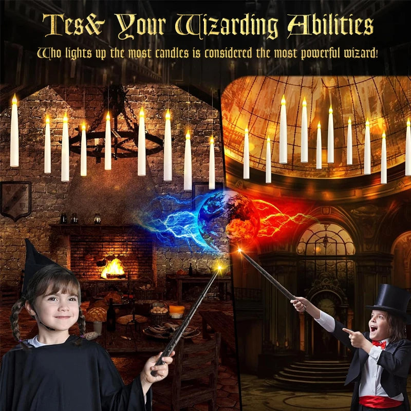 Viral Floating Candles  - Harry Potter Inspired - Smokeless Household Candle with Remote Control Wand for Halloween, Christmas, or Anytime Decor - Ornaments