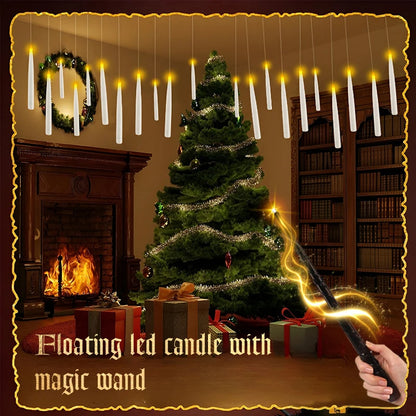 Viral Floating Candles  - Harry Potter Inspired - Smokeless Household Candle with Remote Control Wand for Halloween, Christmas, or Anytime Decor - Ornaments