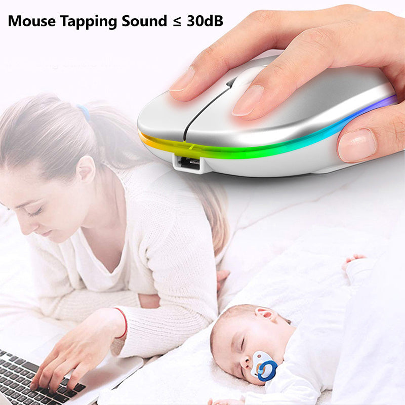 2.4G Wireless Mouse Rechargeable Bluetooth RGB