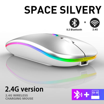 2.4G Wireless Mouse Rechargeable Bluetooth RGB