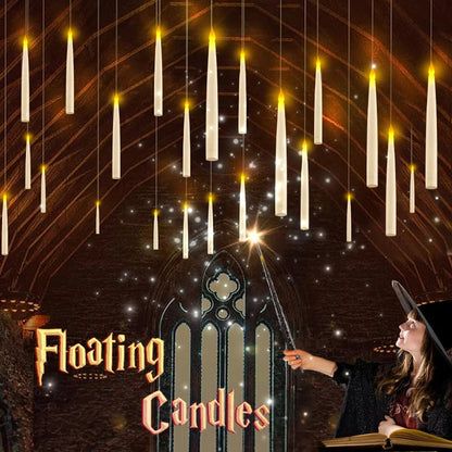 Viral Floating Candles  - Harry Potter Inspired - Smokeless Household Candle with Remote Control Wand for Halloween, Christmas, or Anytime Decor - Ornaments